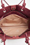 Women's Burgundy Bouquet 3-Compartment Suede Medium Size Lined Snap Closure Hand and Shoulder Bag - 7