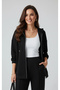 Women's Black Set Hooded Zippered Jacket and Palazzo Pants with Stripes on the Front - 2