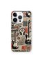 iPhone 15 Pro Max Compatible Music Collage Pattern Transparent Phone Case