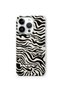 Iphone 14 pro compatible transparent phone case with zebra pattern