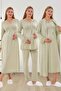 Mecit 6332 Green Dressing Gown Nightgown Pajamas Maternity Set
