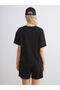 Two Mt Shop Quality Xside Black Interlock Plain Loose & Baggy Short Sleeve Women's T-Shirt - 4