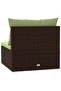 Garden Middle Sofa with Cushions Brown Poly Rattan - 4
