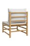 Garden Middle Sofa with Light Grey Cushions Bamboo - 4