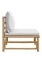 Garden Middle Sofa with Light Grey Cushions Bamboo - 2