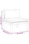 Sectional Middle Sofa with Cream White Cushion Acacia Wood - 3