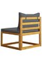 Sectional Middle Sofa & Dark Grey Cushion Solid Acacia Wood - 4