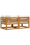 2 Piece Sofa Set with Cream White Cushions Solid Acacia Wood - 8