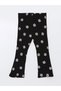Lcw Kids Black Elastic Waist Floral Spanish Leg Baby Girl Leggings - 3