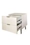 Orion 2 Drawer Night Stand - Beige & Brushed Gold, Engineered Wood, Stylish Bedroom Storage - 4