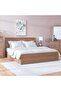 Zirco 180x200 King Bed with Storage - Brown Oak Finish, Durable Wood, 2-Year Warranty