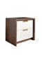 Terakkai 2 Drawer Night Stand - Walnut/Beige/Bronze, Melamine Finish, 2-Year Warranty - 2