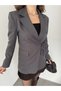Women's Anthracite Side-Tie Lined Casual Jacket - 4