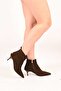 Laceless Zippered Neolite Sole Genuine Leather Thin Heeled Boots 337-2308 Women's Boots