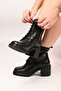 Lace-Up Zippered Thermo Sole Genuine Leather Heeled Boots 336-1233 Women's Boots - 3