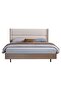 Allison 180x200 Floating King Bed with LED - Beige & Natural Oak, Fabric, 2-Year Warranty - 3