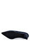 Women's Genuine Leather Navy Blue Heeled Shoes - 3