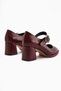 Nana Buckled Burgundy Heeled Women's Shoes - 6