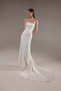 Strapless Satin Crepe Gloves Fish Model White Engagement Dress Promise Dress Wedding Dress Wedding Gown - 4