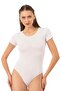 Fit Cut - Circular Neck Short Sleeve Hooked Bodysuit, Hijab Bodysuit Soft Cotton (Slim Fit Wraps Around the Body) - 4