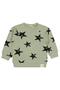 Civil Boy's Star Printed Sweatshirt |   Waffle Long Sleeve |   School Nursery and Daily Use - Khaki