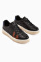 Eddie Genuine Leather Black Powder Sneaker Women's Shoes - 4