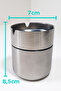 Small Size Stainless Steel Ashtray with Lid - Model to Prevent Smoke and Odor - 5