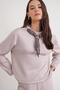 2026 Women's Scarf Detailed Modal Bottom Top Tracksuit Set Beige - 3