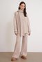 6970 Women's Braided Scarf Bottom-Top Knitwear Set Beige - 2