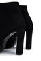 Women's Faux Leather Black Suede Heeled Boots - 5