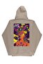 Lenithra Psychedelic Sırt Printed Unisex Oversized Beige Hoodie - 5