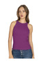 Cotton Corded Fabric Ribbed Knit Very Flexible Comfortable Halter Neck Wide Piped Knitted Tank Top Crop - Outer Wear - 2