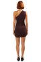Women's Bodycon Asymmetrical Neckline Ruched Detail Stylish Mini Knitted Dress Good Quality for Special Night Events - 4