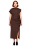 Women's Bodycon Cutout Mock Neck Low Sleeve Midi Length Plain Knitted Dress Spring Autumn Elegance Quality - 3