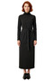 D Mock Neck Plain Knitted Scuba Fabric Maxi Length Hijab Dress for Women with Belt Detail Stylish and Modern - 3
