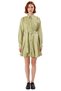 Women Belted Shirt Collar Batwing Sleeve Long Mini Dress Casual Chic Woven Fabric Design Good Quality - 3