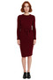 Women Belted Bodycon Knitwear Midi Dress Crew Neck Long Standard Sleeve Stylish Spring Autumn - 3