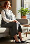 Women's Gray Shift Knitwear Jile Midi Dress V-Neck Plain Textured Comfortable Spring Autumn Quality - 2