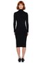 Women's Bodycon Cut Out Midi Long Sleeve Knitwear Dress Mock Neck Cut Out Detailed Stylish Corded Fabric Design - 4