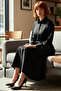 Women's Lilac Belted Woven Shirt Dress Casual Standard Sleeve Maxi Length Plain Pattern Elegance Quality - 2