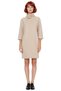 Women's Turtleneck Shift Fit Low Sleeve Three Quarter Length Mini Knitted Dress Winter Stylish for Everyday Outfits - 3