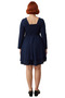Women's Plus Size Navy Blue Square Neck Skater Knitted Dress Long Sleeve Winter Casual Chic Quality - 4