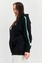 Women Relaxed Fit Long Sleeve Outdoor Sweatshirt, Black - 2