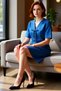 Women's a Line Denim Mini Dress Eyelet Lace-Up Detail Short Sleeve 100% Cotton Casual Chic Quality - 2