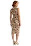 Women's Bodycon Cutout Mock Neck Sleeveless Midi Length Dress Finike Woven Ruched Detail Stylish Design - 4