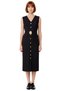 Women's Bodycon Cutout Sleeveless V-Neck Belted Midi Dress Accessory Detailing Stylish and Modern Finike Woven - 3