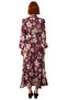 Women's Hijab Chiffon Woven Floral Patterned Mock Neck Lined Balloon Sleeve Maxi Dress for All Seasons - 4