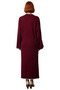 Women's Plain Pattern Mock Neck Long Low Sleeve Maxi Length Shift Fit Acrylic Knitwear Dress Casual Chic - 4
