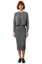 Women's Grey Midi Bodycon Knitwear Dress and Short Cardigan Two-Piece Set Autumn Winter Style Quality Chic - 3