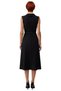 Women's Black Midi Skater Dress with Belted Jacket Collar Design Is a Stylish and Modern One Suitable for Business Environments - 4